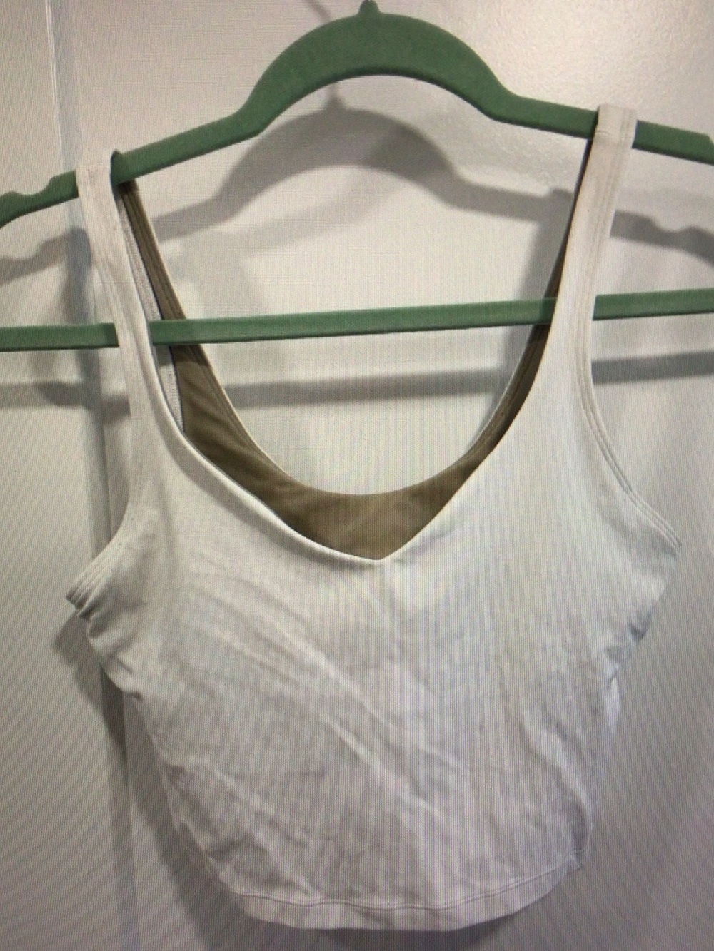 lululemon athletica White Tank Top with Beige Lining